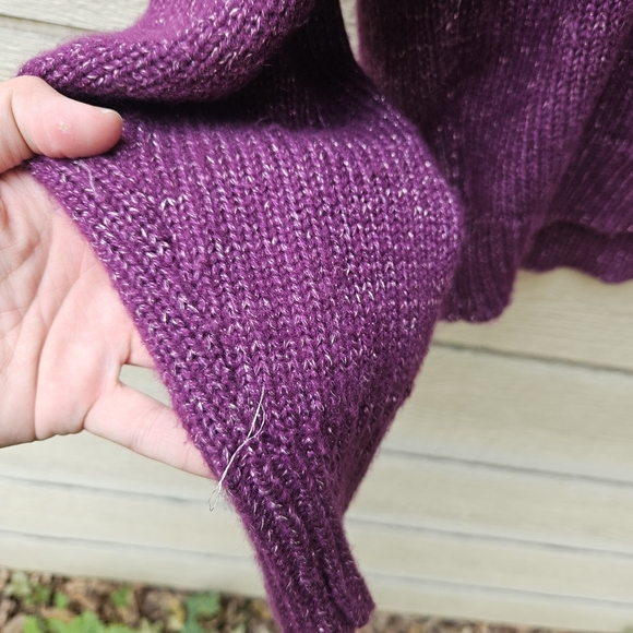 UGG Lylah rollneck sweater purple metallic wool blend oversized small - Picture 9 of 9